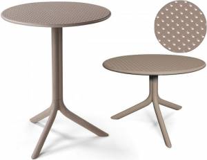 Стол пластиковый обеденный Step + Step Mini тортора Ø605х400-765 мм