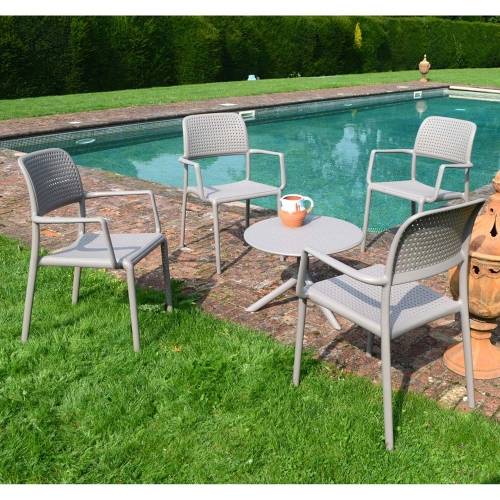 Стол пластиковый обеденный Step + Step Mini тортора Ø605х400-765 мм Стол пластиковый обеденный Step + Step Mini тортора Ø605х400-765 мм