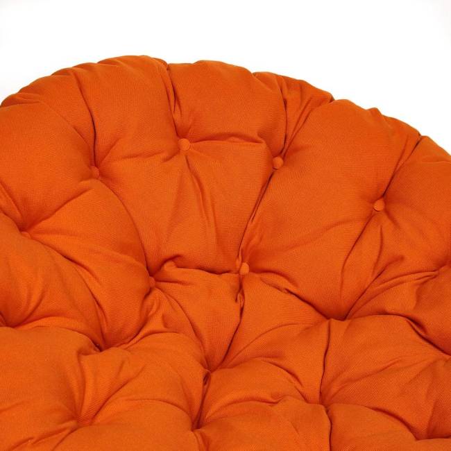 Кресло-качалка PAPASAN/ПАПАСАН w 23/01 B /с подушкой/ 115х78х104 см, Pecan (орех), ткань Оранжевый, С 23 Pecan (орех)