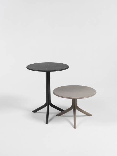 Стол пластиковый обеденный Spritz + Spritz Mini тортора Ø605х400-765 мм Стол пластиковый обеденный Spritz + Spritz Mini тортора Ø605х400-765 мм