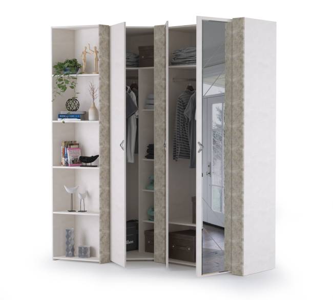 Набор шкафов Амели Моби № 2 цвет шёлковый камень/бетон чикаго беж Набор шкафов Амели Моби № 2 цвет шёлковый камень/бетон чикаго беж