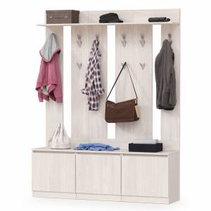 Три тумбы с вешалками для верхней одежды Ника цвет ясень анкор светлый