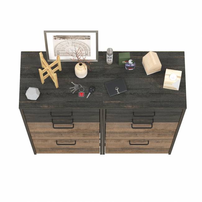 Две тумбы для обуви с двумя ящиками каждая Трувор цвет дуб гранж песочный/интра Две тумбы для обуви с двумя ящиками каждая Трувор цвет дуб гранж песочный/интра