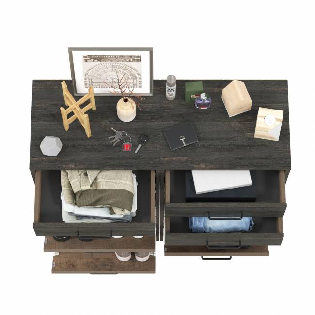 Две тумбы для обуви с двумя ящиками каждая Трувор цвет дуб гранж песочный/интра Две тумбы для обуви с двумя ящиками каждая Трувор цвет дуб гранж песочный/интра