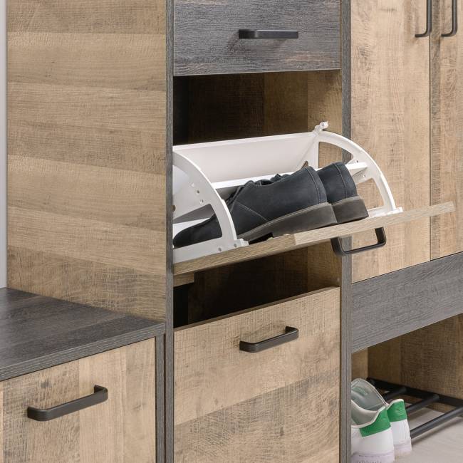 Две тумбы для обуви с двумя ящиками каждая Трувор цвет дуб гранж песочный/интра Две тумбы для обуви с двумя ящиками каждая Трувор цвет дуб гранж песочный/интра