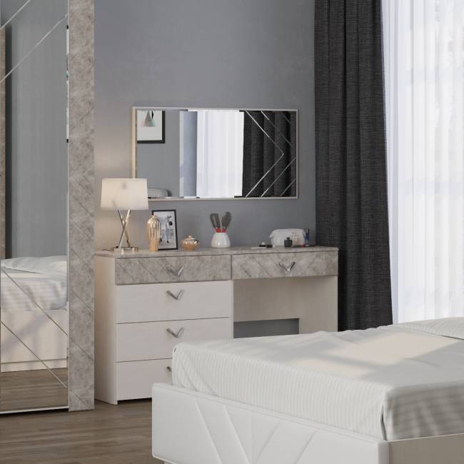 Стол туалетный Амели Моби 12.48 цвет шёлковый камень/бетон чикаго беж Стол туалетный Амели Моби 12.48 цвет шёлковый камень/бетон чикаго беж