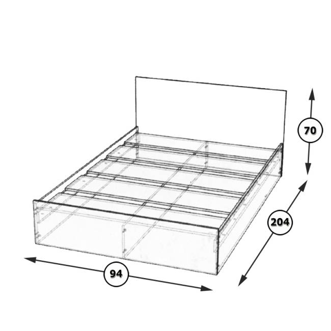 Кровать Стандарт 0900 цвет дуб сонома Кровать Стандарт 0900 цвет дуб сонома