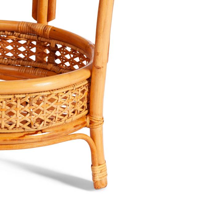 ТЕРРАСНЫЙ КОМПЛЕКТ "PELANGI" (стол со стеклом + 2 кресла) / с подушками / ротанг, кресло 65х65х77см, стол диаметр 64х61см, Honey (мед) Honey (мед) ротанг