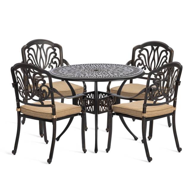 Комплект Secret de Maison Quartet/Квартет (стол+4 стула) алюминиевый сплав, бронзовый (Комплект из 4 шт.) бронза/bronze алюминиевый сплав Комплект Secret de Maison Quartet/Квартет (стол+4 стула) алюминиевый сплав, бронзовый (Комплект из 4 шт.) бронза/bronze алюминиевый сплав