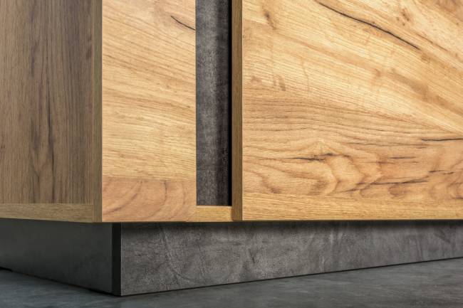 Стенка для гостиной Арчи-3 цвет дуб крафт золотой/камень тёмный