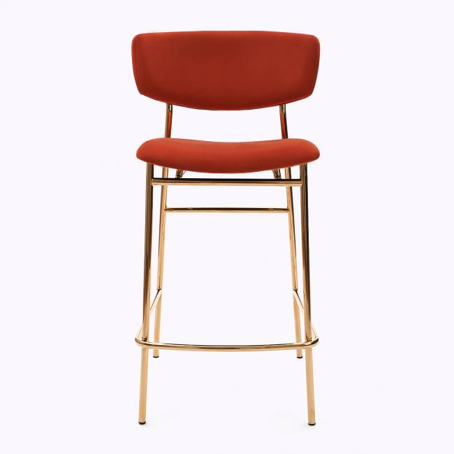 Дизайнерский полубарный стул Marko терракотовый, основание золото