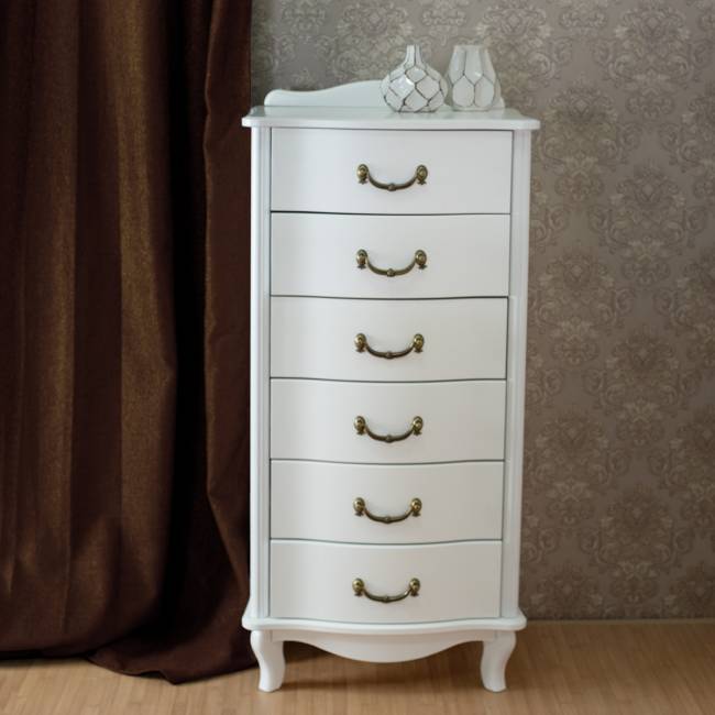 Комод Джульетта узкий 6 ящ., молочный дуб Л