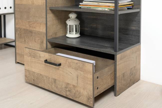 Два комода с одним ящиком и дверкой и ТВ-тумба Трувор цвет дуб гранж песочный/интра Два комода с одним ящиком и дверкой и ТВ-тумба Трувор цвет дуб гранж песочный/интра