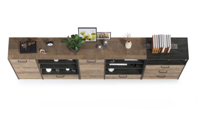 Два комода с ящиком и дверкой и комод с тремя ящиками Трувор цвет дуб гранж песочный/интра Два комода с ящиком и дверкой и комод с тремя ящиками Трувор цвет дуб гранж песочный/интра