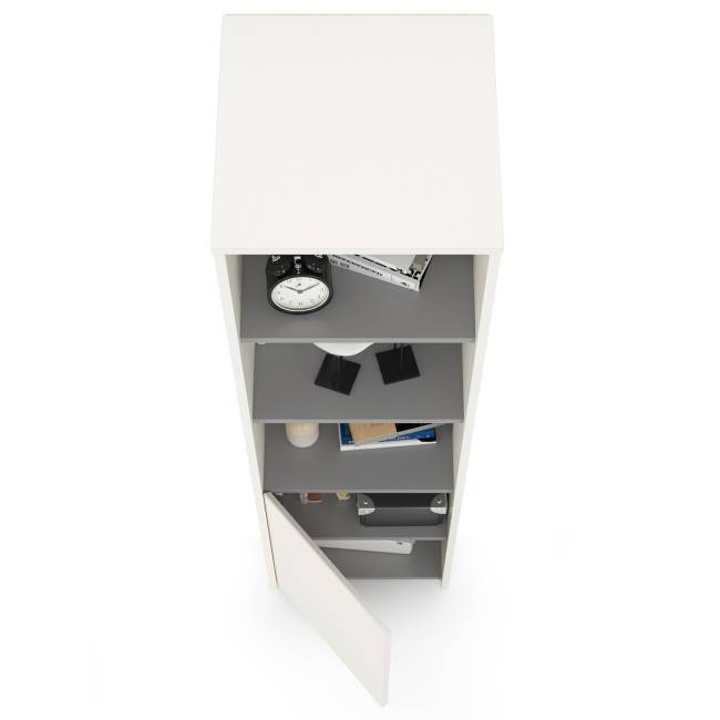 Шкаф комбинированный Торонто 13.13 цвет белый шагрень/стальной серый Шкаф комбинированный Торонто 13.13 цвет белый шагрень/стальной серый