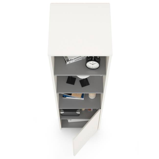 Шкаф комбинированный Торонто 13.13 цвет белый шагрень/стальной серый Шкаф комбинированный Торонто 13.13 цвет белый шагрень/стальной серый