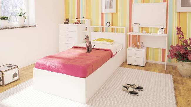 Кровать Камелия 900 цвет белый