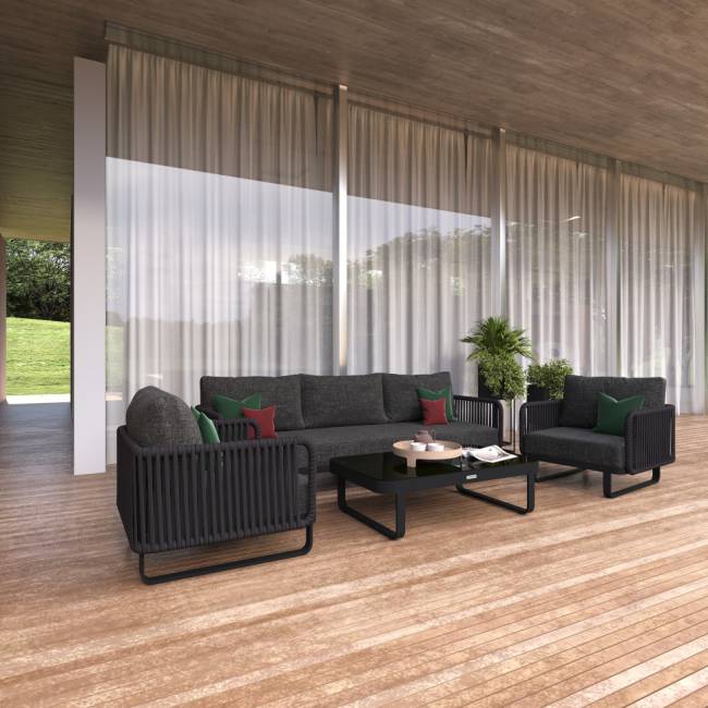 Лаунж зона BELLISA с трехместным диваном - маренго