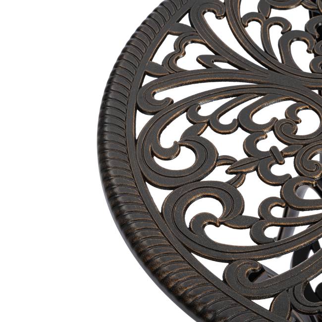 Комплект Secret de Maison Romance/Романс (стол+2 стула) алюминиевый сплав, D60/H67, 53х41х89см, бронзовый бронза/bronze алюминиевый сплав Комплект Secret de Maison Romance/Романс (стол+2 стула) алюминиевый сплав, D60/H67, 53х41х89см, бронзовый бронза/bronze алюминиевый сплав