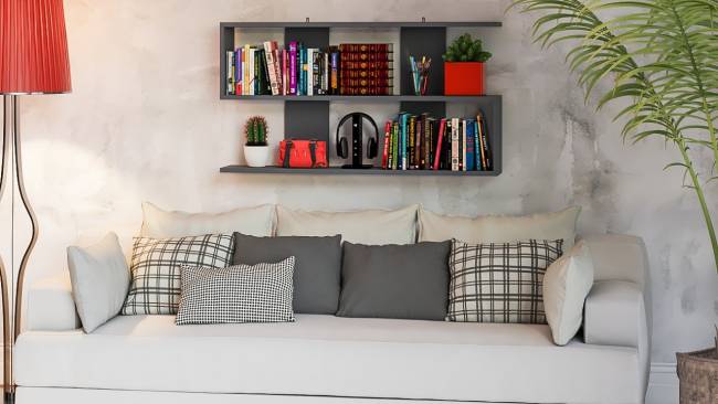 Навесная полка Мори 1200 цвет графит