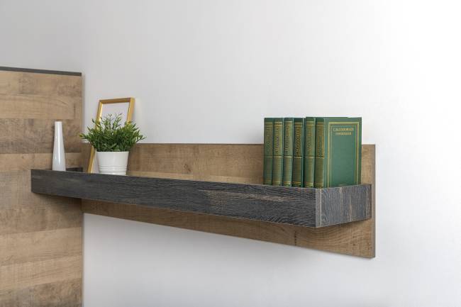 Большая стенка в гостиную в лофт стиле Трувор № 75 цвет дуб гранж песочный/интра