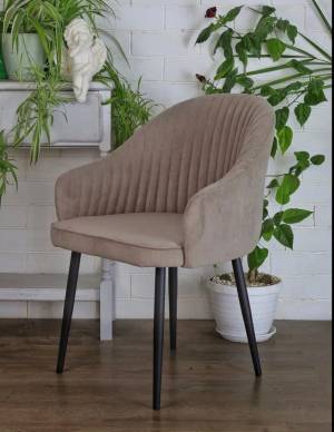 Стул ШЕЛЛ 360 град. поворот. B5 Капучино, велюр / черный каркас, М-City