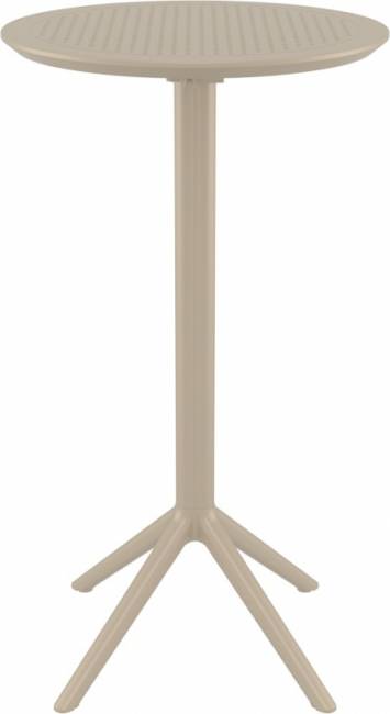 Стол пластиковый барный складной Sky Folding Bar Table 60 бежевый Ø600х1080 мм