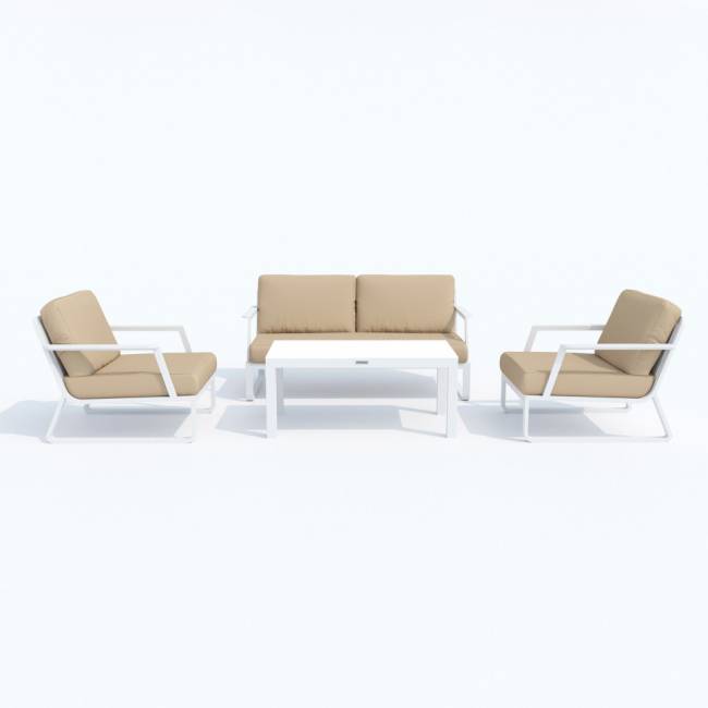 Лаунж зона ESTIVO бежевая - белый каркас