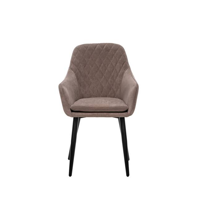 Стул с подлокотниками Leset Слим, каркас Черный, велюр Латте Латте Черный