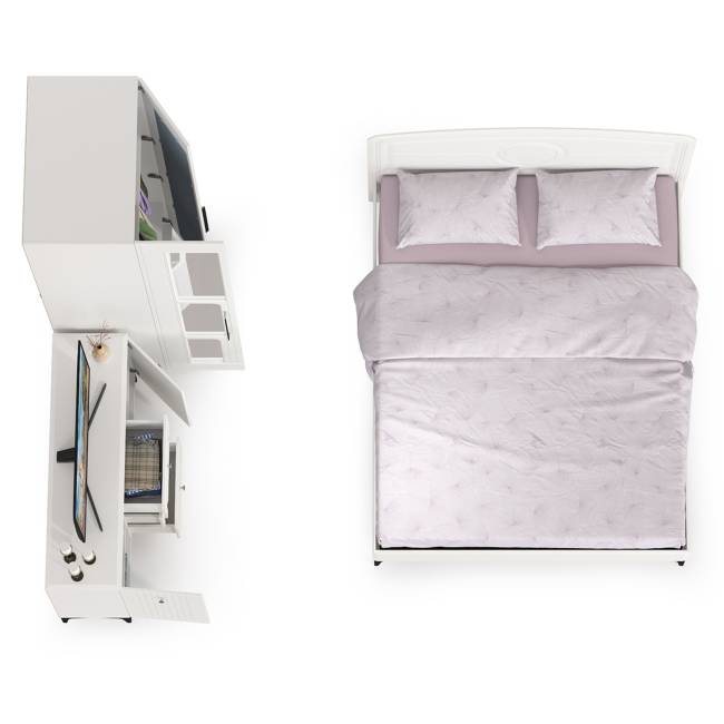 Белая мебель для спальни Валенсия № 17 цвет белый шагрень Белая мебель для спальни Валенсия № 17 цвет белый шагрень