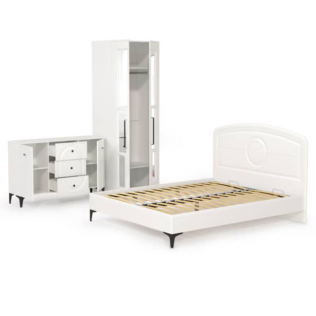 Белая мебель для спальни Валенсия № 17 цвет белый шагрень Белая мебель для спальни Валенсия № 17 цвет белый шагрень