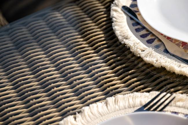 "Сицилия" обеденная группа плетеная, цвет соломенный "Сицилия" обеденная группа плетеная, цвет соломенный