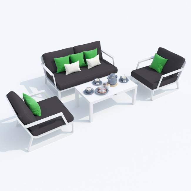 Лаунж зона ESTIVO антрацит - белый каркас