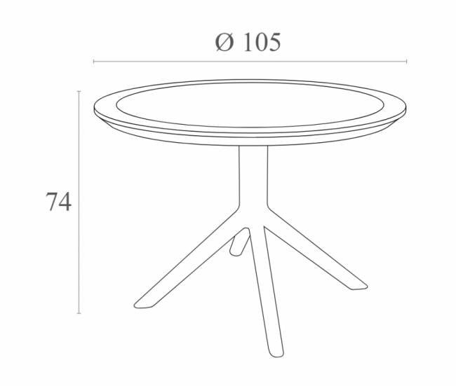 Стол пластиковый Sky Table Ø105 бежевый Ø1050х740 мм