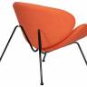 Кресло дизайнерское DOBRIN EMILY, оранжевая ткань AF, черное основания