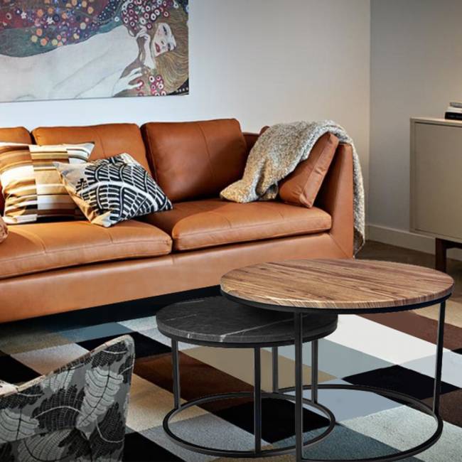 Набор кофейных столиков Tango космический с ножками матовое золото, 2шт Набор кофейных столиков Tango космический с ножками матовое золото, 2шт