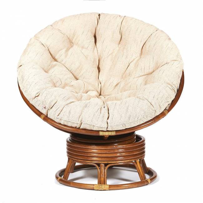 Кресло-качалка PAPASAN/ПАПАСАН w 23/01 B /с подушкой/ 115х78х104 см, Pecan (орех), ткань Старт Pecan (орех)
