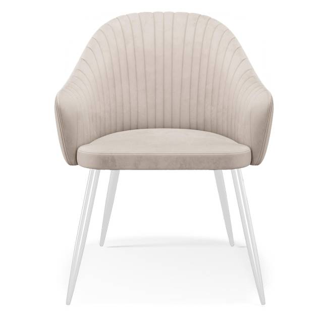 Стул DikLine 439 поворотный, C103 крем, ножки белые