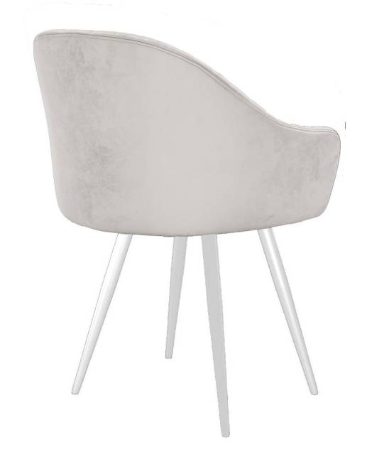 Стул DikLine 439 поворотный, C103 крем, ножки белые