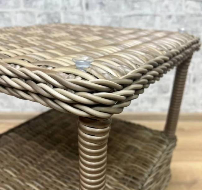 Столик журнальный из искусственного ротанга "BURSA", бежево-коричневый Столик журнальный из искусственного ротанга "BURSA", бежево-коричневый