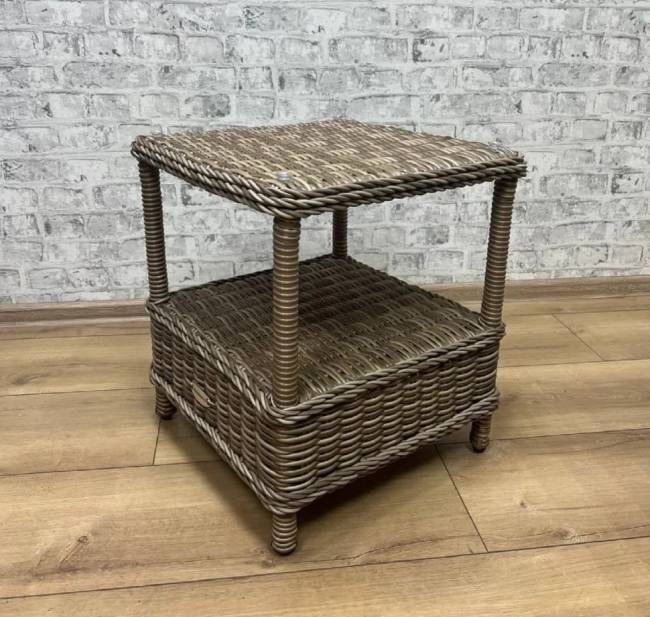 Столик журнальный из искусственного ротанга "BURSA", бежево-коричневый Столик журнальный из искусственного ротанга "BURSA", бежево-коричневый