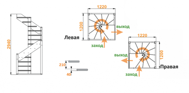 Деревянная лестница ЛС-1.2х Деревянная лестница ЛС-1.2х