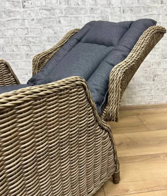 Кресло с регулируемой спинкой из искусственного ротанга "BURSA", бежево-коричневое Кресло с регулируемой спинкой из искусственного ротанга "BURSA", бежево-коричневое