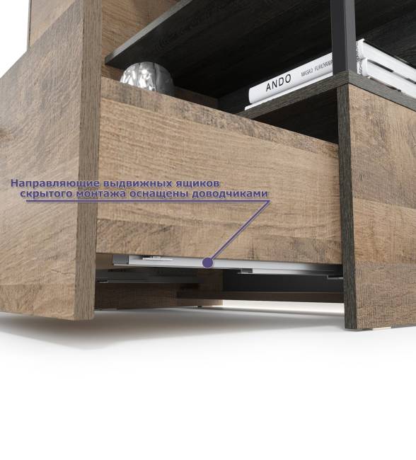 Два комода с дверками и ящиками и навесная полка Трувор цвет дуб гранж песочный/интра Два комода с дверками и ящиками и навесная полка Трувор цвет дуб гранж песочный/интра