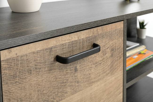 Два комода с дверками и ящиками и навесная полка Трувор цвет дуб гранж песочный/интра Два комода с дверками и ящиками и навесная полка Трувор цвет дуб гранж песочный/интра