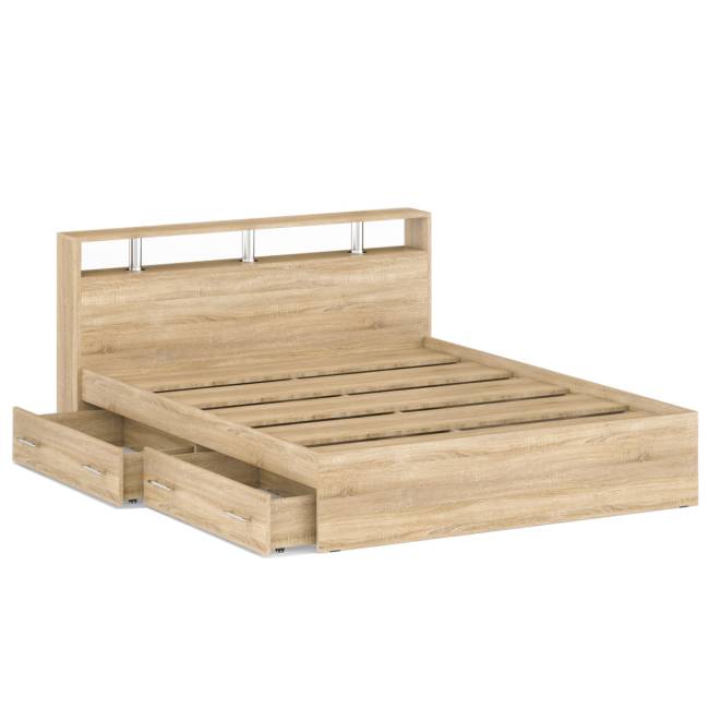 Кровать с ящиками Камелия 1600 цвет дуб сонома Кровать с ящиками Камелия 1600 цвет дуб сонома
