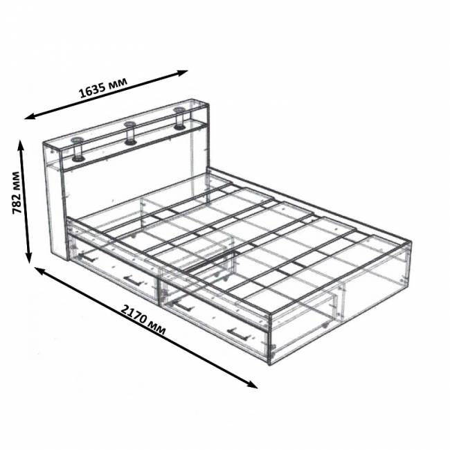 Кровать с ящиками Камелия 1600 цвет дуб сонома Кровать с ящиками Камелия 1600 цвет дуб сонома