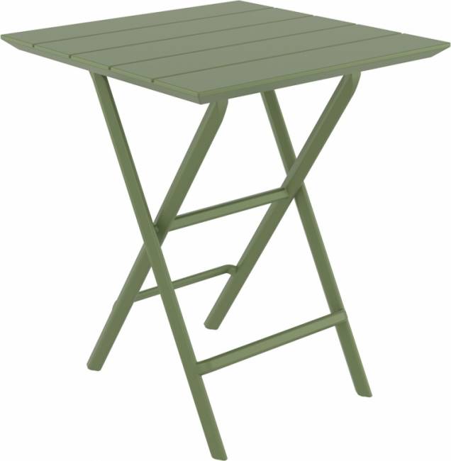 Стол пластиковый складной Helen Folding Table 60 оливковый 600х600х740 мм