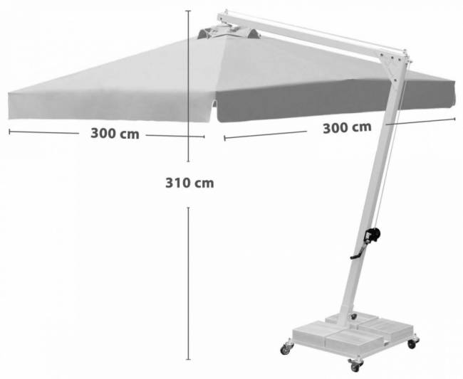 Зонт профессиональный 3х3 м Banana бежевый 3000х3000 мм