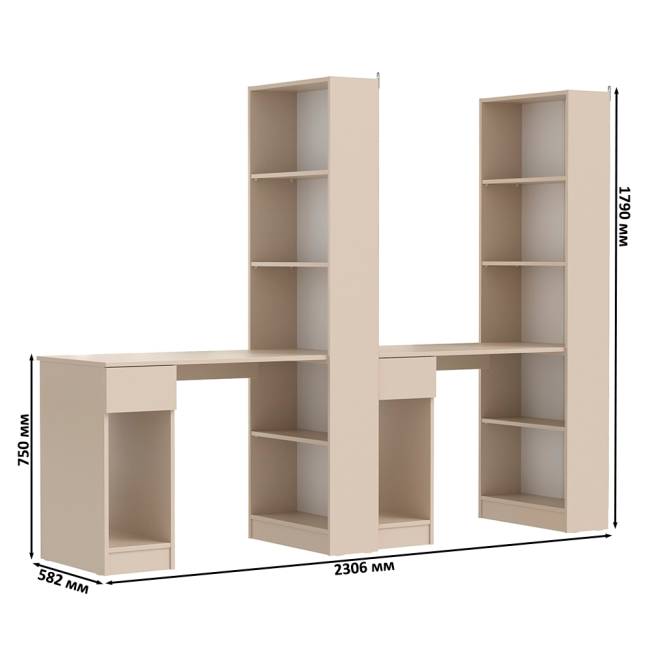 Лайт шкаф комбинированный с компьютерным столом 10.01 цвет сатин Лайт шкаф комбинированный с компьютерным столом 10.01 цвет сатин